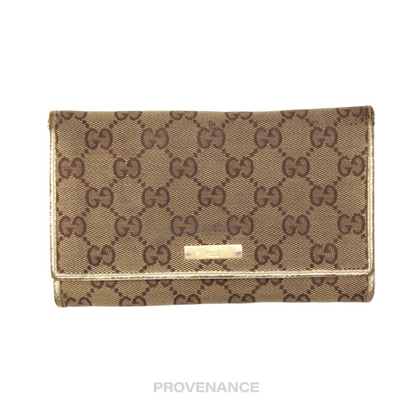 🔴 Gucci Long Wallet - GG Canvas White - Picture 1 of 8